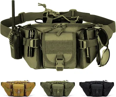 Produktbild von Taktische Hüfttasche mit mehreren Taschen und verstellbarem Gurt für Outdoor-Sportarten