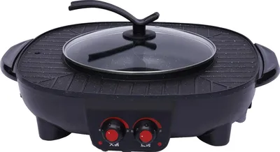 Obrázek produktu pro Elektrický gril a horký hrnec, příkon 2000 W, nepřilnavý povrch, černý