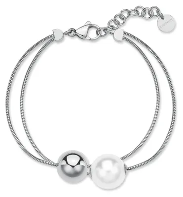 Immagine prodotto di Doppio bracciale in acciaio con perla sintetica Perfect BPC54