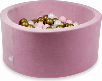 Produktbild von Trockenbecken 90x40cm Velvet Soft Pink mit 300 Bällen: Perlmutt, Altgold, Hellrosa