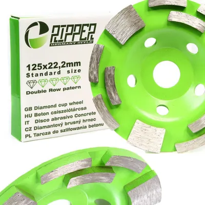 Obrázek produktu pro RIPPER Kotouč brusný diamantový na beton 125 mm, otvor 22,2 mm DOUBLE ROW M90906
