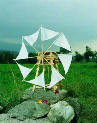 Produktbild von Segelwindmühle, das kleine Windkraftwerk Bausatz
