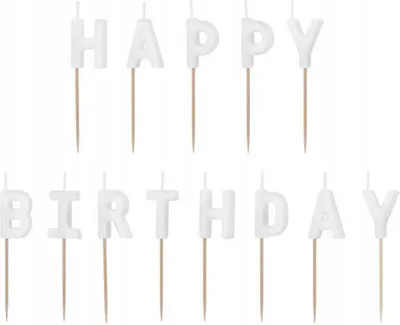Produktbild von Geburtstagskerzen Happy Birthday 2,5cm Weiß