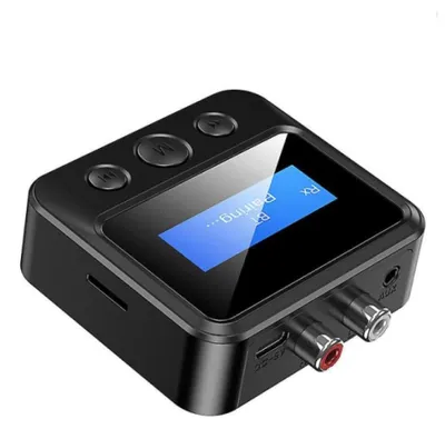 Obrázek produktu pro Bluetooth 5.0 audio vysílač/přijímač s LCD displejem, RCA, 3,5mm jack konektorem, AUX konektorem a USB stereo bezdrátovým adaptérem pro auto, PC, TV a sluchátka