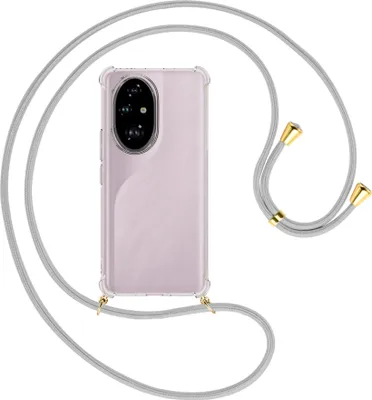 Produktbild von Handykette Backcover-Schutzhülle mit Band (Metall goldfarben) für Honor 200 Pro - silbergrau