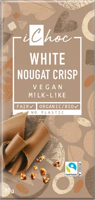 Obrázok produktu pre NOUGÁTOVÁ DOSKA S ORIEŠKOVÝM KROKANTOM FAIR TRADE80 g - ICHOC (VIVANI)