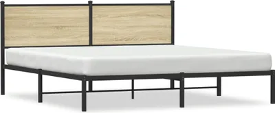 Obrázek produktu pro vidaXL Kovová postel bez matrace Sonoma dub 160x200 cm