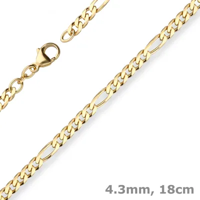 4-3mm-Armband-Figarokette-diamantiert-aus-585-Gelbgold-18cm