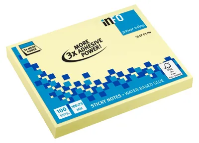 Productafbeelding van Powernotes info notes 100x75mm geel blok a 100 vel.