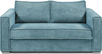 Produktbild von Express 3-Sitzer Schlafsofa in türkisem Kord - Schlafbereich 140 cm - Matratze 14 cm - LORETO
