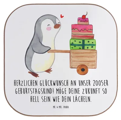 Produktbild von Mr. & Mrs. Panda Tischschoner 2005 Geburtstag - Weiß - Geschenk, Freude teilen, gläseruntersetzer, Holzuntersetzer, liebevolle Worte, besondere Person, Tassen Untersetzer