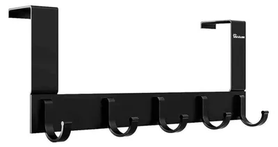 Produktbild von Türhaken mit 5 Haken Aluminiumlegierung Schwarz 32,7 cm
