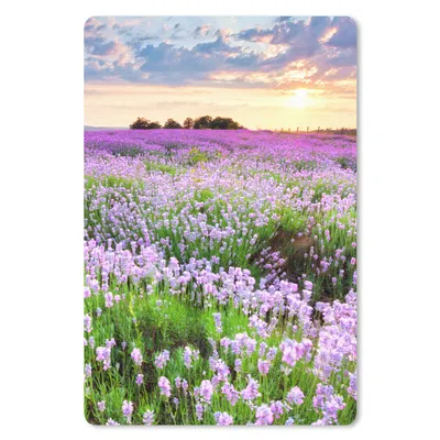 Produktbild von MuchoWow® Mauspad Mousepad Blumen - Lavendel - Lila - Himmel - Sonnenuntergang - Wiese - Natur 40x60 cm - Mousepads - Maus Mat - Pad - Mausunterlage - Schreibtisch Accesoire