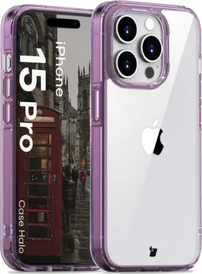 Produktbild von Bizon Case Halo für iPhone 15 Pro, Transparent Lila