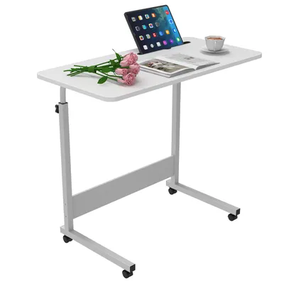 Produktbild von Laptoptisch Bürotisch mit Rollen Computertisch PC Tisch Arbeitstisch 80x40cm höhenverstellbarer