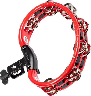 Produktbild von Famanu Tambourine mit Stahlklemmen und 2 Reihen - montierbar rot