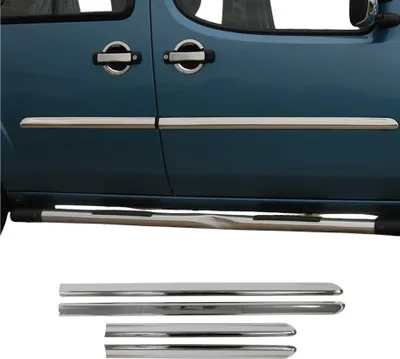 Image de Garniture Baguette de porte latérale pour Fiat Doblo 2000-2006 acier chromé 4Pcs