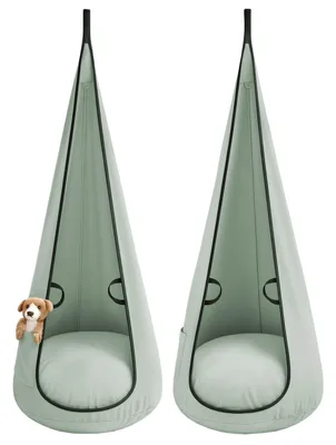Produktbild von Hängesessel Kinder Kokon Velvet MINT – Schaukelstuhl Babyschaukel