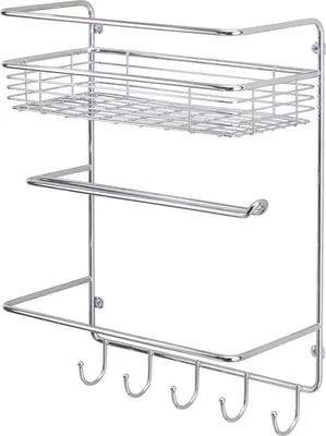 Produktbild von mDesign Küchenrollenhalter Papierrollenhalter Regal Organizer Metall Silber