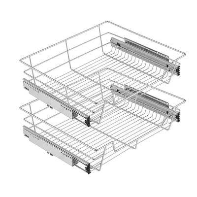 Produktbild von 2 x 60cm（Außenbreite）Küchenschublade Teleskopschublade Küchenschrank Schrankauszug Korbauszug vollauszug