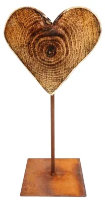 Produktbild von Holzherz 34 x 15 cm Natur Gartenfigur