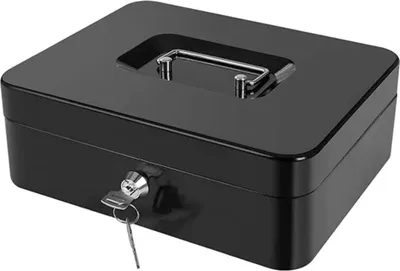 Produktbild von Tragbarer Metall-Geldsafe mit Schloss, Münzaufbewahrungsbox, Geld-Sicherheitskoffer für den Haushalt