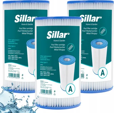 Immagine prodotto di Filtri per piscina Sillar (3 pezzi) – ricambi per pompe filtranti Intex e Bestway, tipo A C III