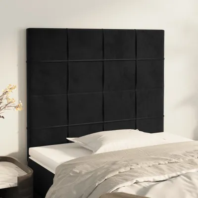 Produktbild von vidaXL Kopfteile 2 Stk. Schwarz 100x5x78/88 cm Samt - Kopfteil - Kopfteile - Bett-Kopfteil - Bettkopfteil
