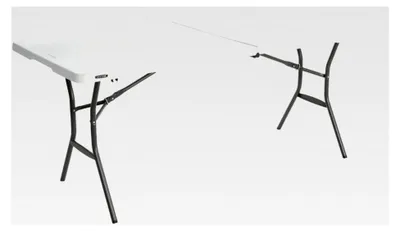 Produktbild von Rechteckiger Klapptisch in Weiß mit Granitoptik, 185 x 76 x 74 cm
