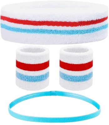 Produktbild von Fitness-Armband-Set mit Elastik, Farbenschutz, Schwitzschutz