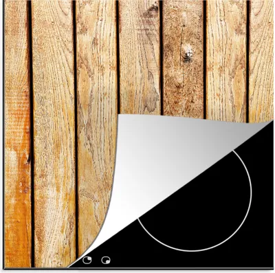 Produktbild von KitchenYeah© Herdabdeckplatte Regale - Holz - Struktur , 78x78cm, Küche Deko, Glaskeramikkochfeld Herdabdeckung, Abdeckplatte fùr Kochfeld
