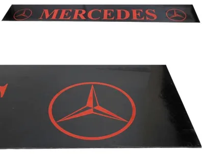 Produktbild von Schmutzfänger Sattelauflieger Mercedes rot auf schwarz | 40x240cm