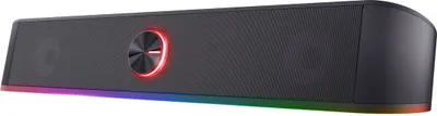 Produktbild von Trust Gaming Stereo Soundbar mit RGB Beleuchtung GXT 619 Thorne - Computer Boxen, 2.0 Lautsprecher mit RGB LED-Beleuchtung, Stromversorgung über USB, 12W, PC/Laptop, Schwarz