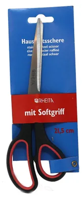 Produktbild von Büro/Haushaltsschere 21,5 cm auf Nietkarte mit schwarz/rotem Softgriff