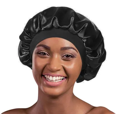 Produktbild von Schlafmütze Seidig Satin Doppellagig Schwarz One Size