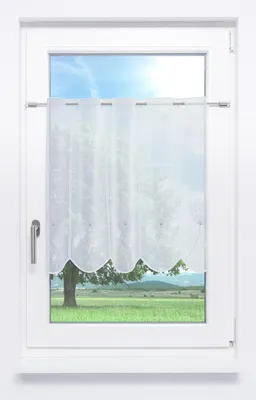 Produktbild von Scheibengardine Lysel - Allium (Bx H) 80cm * 60cm Grau/Hellgrau