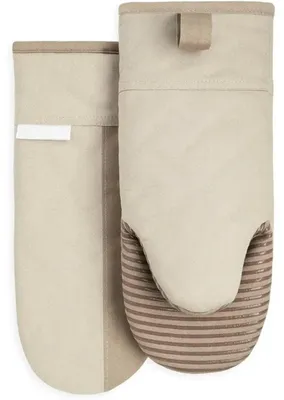 Image de Lot de 2 gants de cuisine antidérapants beige, pour la cuisson et la pâtisserie