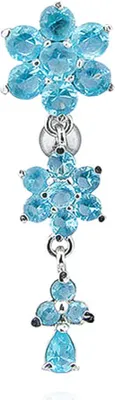 Produktbild von Bauchnabelpiercing Blüte Blume Flower Anhänger Strass Zirkonia Kristall Autiga® türkis