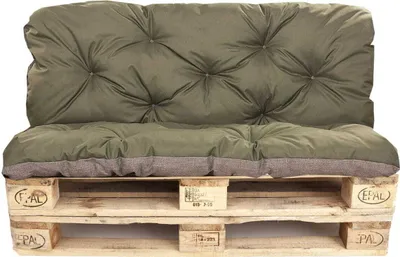 Zdjęcie produktu dla Poduszka na paletę zielona | siedzisko 120x60 / oparcie 120x60cm | Poduszka na europaletę | Poduszki ogrdowe na meble  wykonane z palet