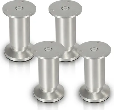 Produktbild von Clanmacy 4X Moebelfuesse Bettfuesse Sockelfuesse Verstellbar Bett Hotel Kommodenfuss Alu 150mm
