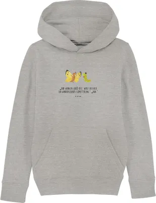 Produktbild von Mr. & Mrs. Panda Kinderpullover Raupe Schmetterling 9-11 Jahre (134/146) - Heather Grey - Geschenk, Sweater, Kokon, Pullover, Lustige Sprüche, Hut, Kapuzenpulli, Hoodie