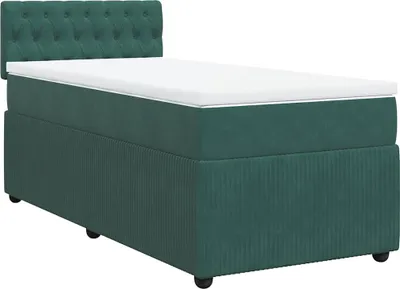 Produktbild von vidaXL Boxspringbett mit Matratze Dunkelgrün 80x200 cm Samt