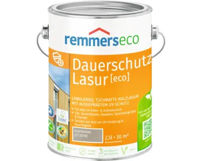 Produktbild von Remmers Dauerschutz-Lasur [eco] platingrau 2,5 l