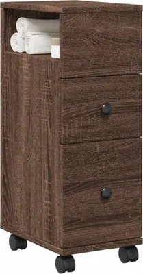 Produktbild von "2026 Promotion" Mehrzweckschrank, Flurschrank Badschrank Schmal mit Rollen Eichen-Optik Holzwerkstoff - Kommoden CC31490