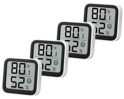 Produktbild von Thermometer Hygrometer Raumthermometer - Messbereich -9,9 bis 60 °C - Luftfeuchtigkeit 10 bis 95 % RH - Komfortanzeige - Umschaltbar °C/°F