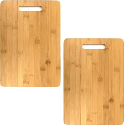 Two wooden cutting boards are shown side-by-side against a white background.