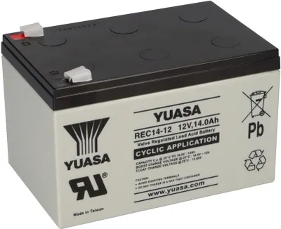 Obrázok produktu pre Olovená batéria Yuasa REC14-12 Pb 12V / 14Ah odolná voči cyklom, Faston 6,3 mm