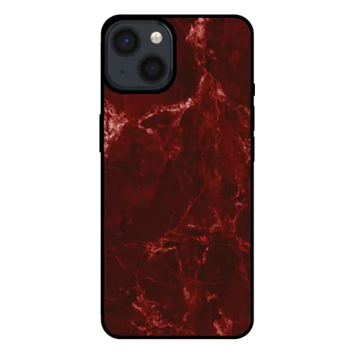 Produktbild von Smartphonica Handyhülle für iPhone 13 mit Marmordruck - TPU-Hülle mit Marmordesign - Rot