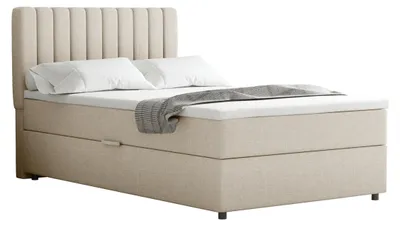 Produktbild von Boxspringbett 120x200 EVEREST, mit Topper, mit Bettkästen, Einzelbett, Beige, Panda Möbel