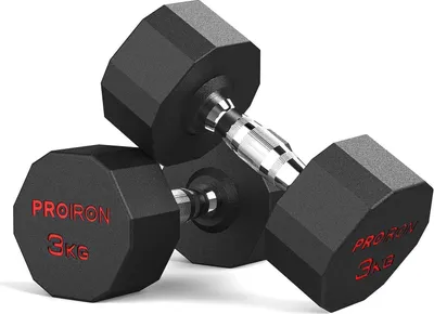 Produktbild von PROIRON Hexagon Hanteln Stahlkern Kurzhanteln 3kg-24kg 2er Set